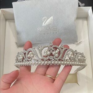 Swarovski crystal and pearl tiara